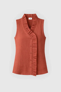 An'ge Siloe Chocolate Sleeveless Blouse - The Mercantile London