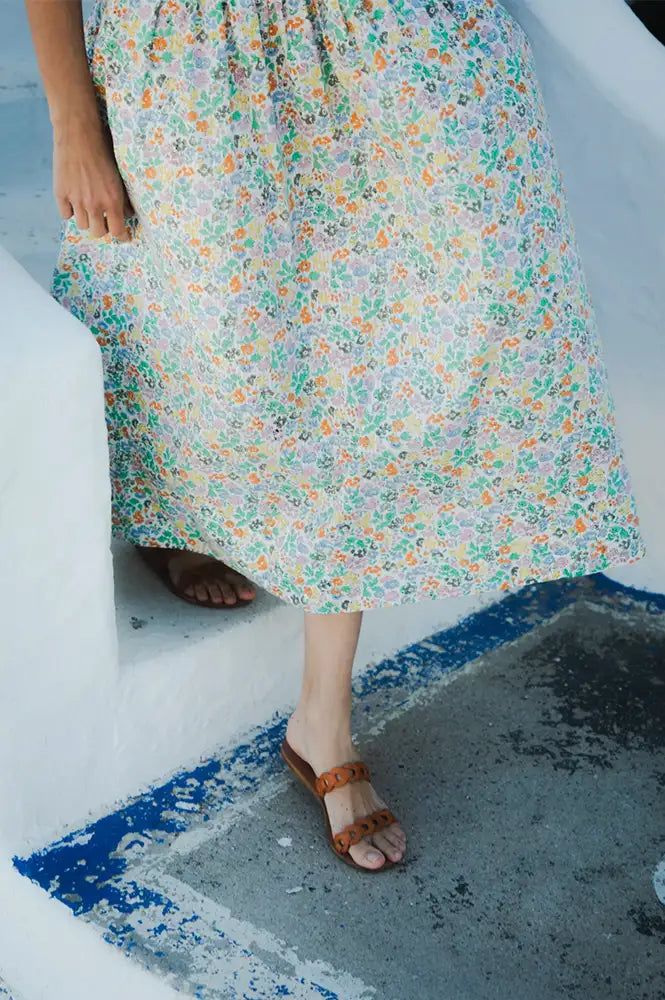 Daydress Drew Vintage Olive Flowers Skirt