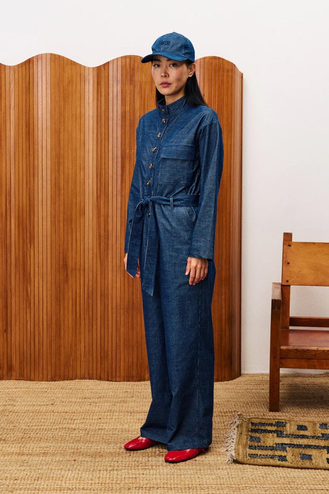FRNCH Calmlie Navy Blue Jumpsuit - The Mercantile London