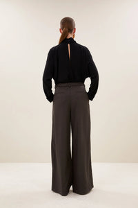 By-Bar Ien Jet Black Viscose Blouse