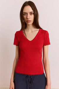 Damson Madder Paige Red V-Neck Top