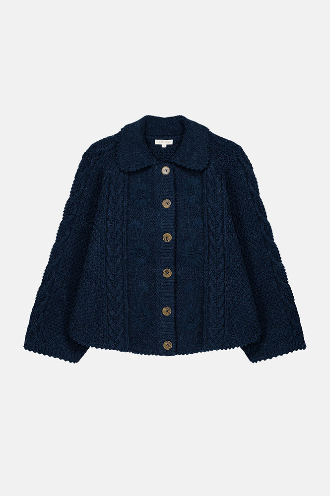 Louise Misha Khellane Marine Blue Cardigan - The Mercantile London