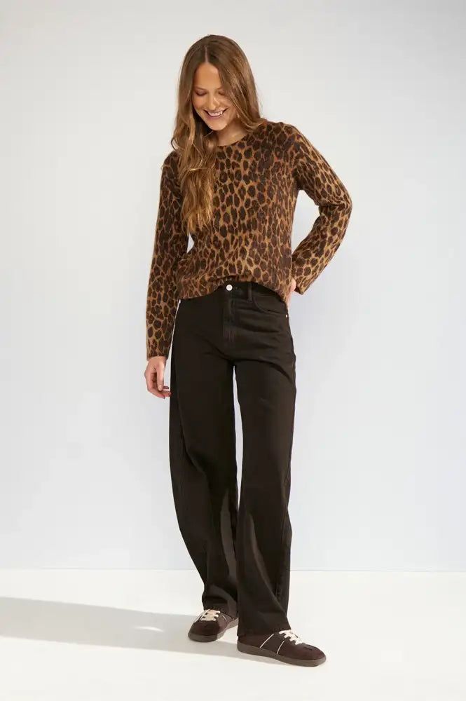 Numph Riette Tigers Eye Leopard Jumper