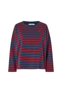 Lolly's Laundry Demi Bordeaux Striped Sweatshirt