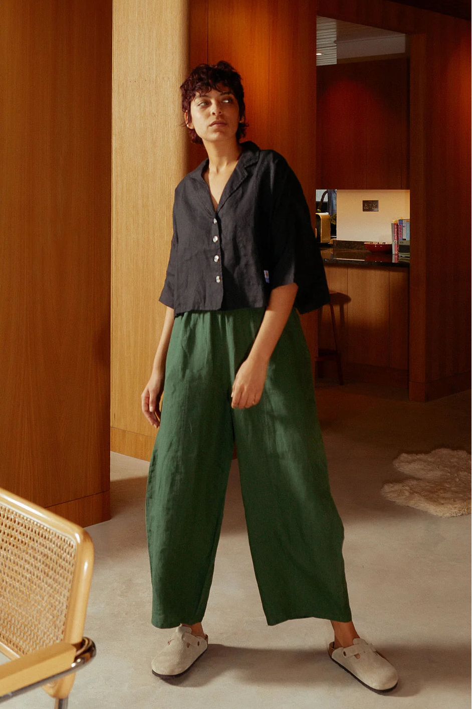 L.F. Markey Maxim Linen Black Shirt - The Mercantile London