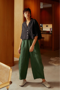 L.F. Markey Maxim Linen Black Shirt - The Mercantile London