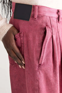 Bellerose No.74 Wine Stone Wide Leg Pleated Jeans - The Mercantile London