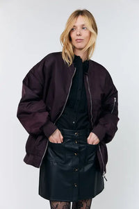 Lolly's Laundry Lila Bordeaux Bomber Jacket