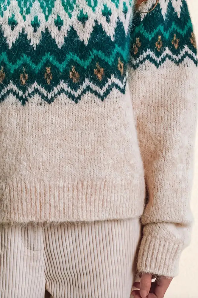 Emile Et Ida Ecrin Ecru Jacquard Jumper