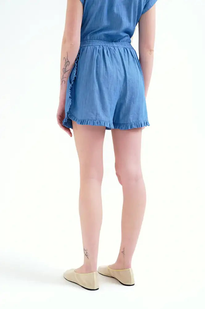 Compania Fantastica Light Blue Chambray Shorts