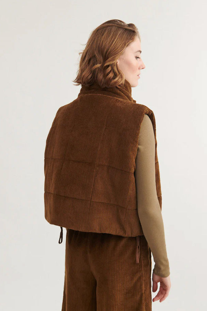 Basic Apparel Isa Desert Palm Padded Vest - The Mercantile London