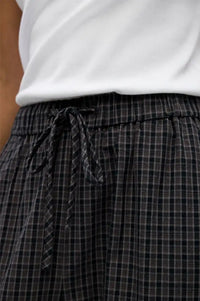 Object Delva Gunmetal Black Check Harem Trousers - The Mercantile London