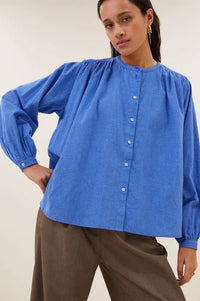 By-Bar Nyka Little Blue Check Blouse