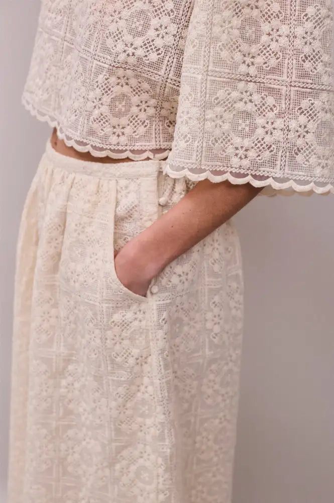 Faune Jean Oyster Lace Skirt - The Mercantile London