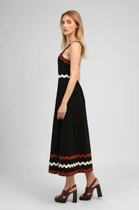 An'ge Ovalentin Black Ric Rac Dress
