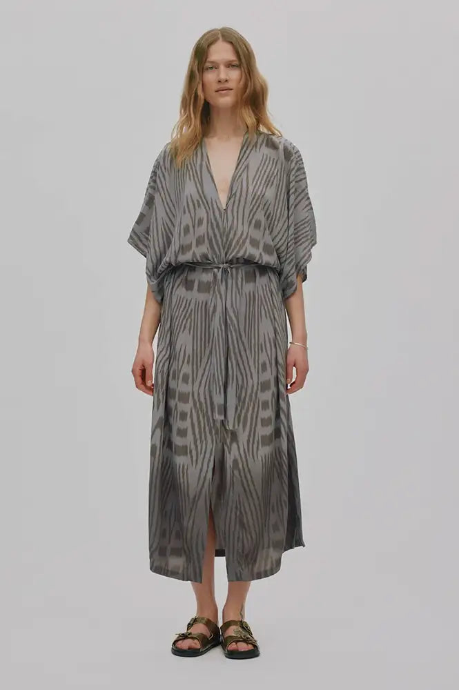 Rabens Saloner Alesandra Asphalt Ombre Ikat Kimono Dress - The Mercantile London
