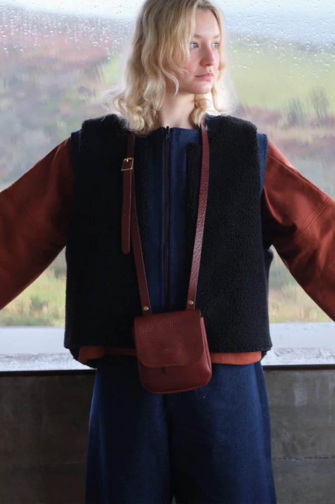Kate Sheridan Chestnut Half Orbed Tab Bag - The Mercantile London