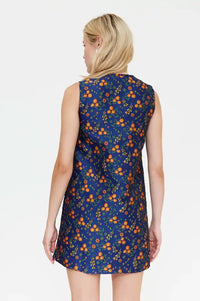 Compania Fantastica Navy Floral Jacquard Mini Dress - The Mercantile London