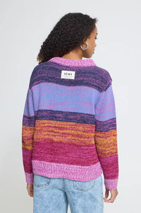 ICHi Alinea Meadow Mauve Striped Knitted Jumper
