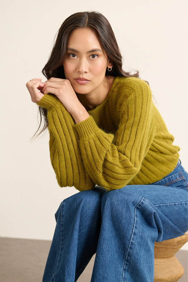 Garance Timothe Olive Knitted Jumper - The Mercantile London
