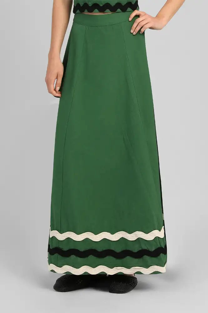 An'ge Roline Green Ric Rac Skirt