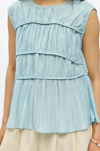 Object Mabel Winter Sky O-Neck Top - The Mercantile London