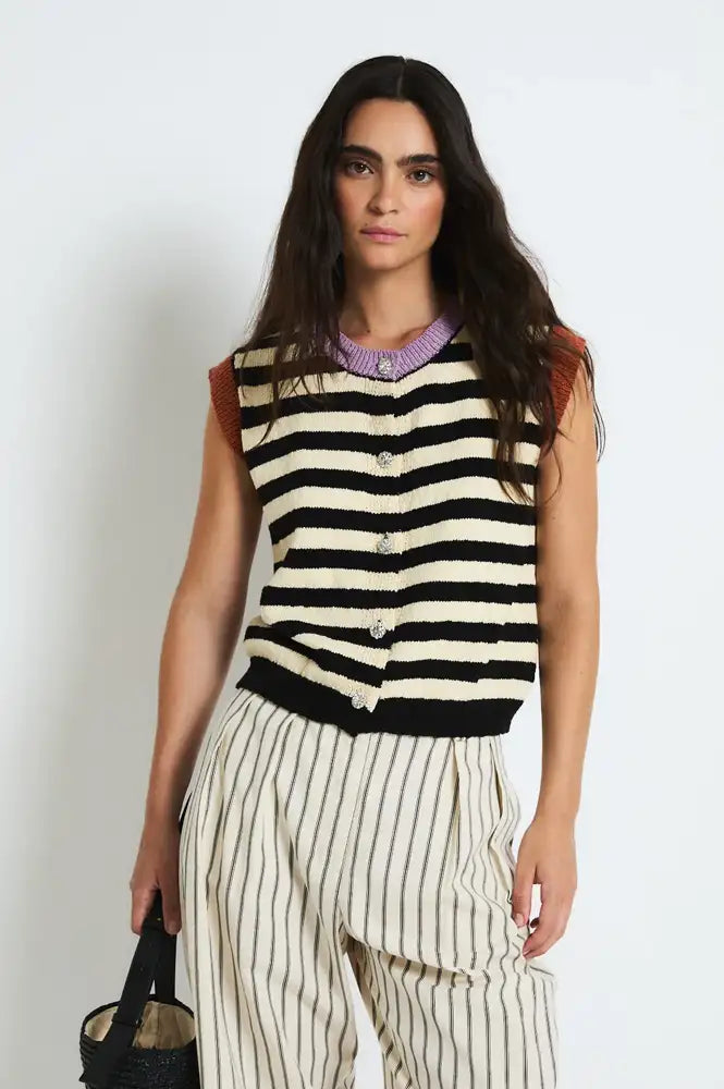Sophie + Lucie Sailor Striped Knitted Vest - The Mercantile London