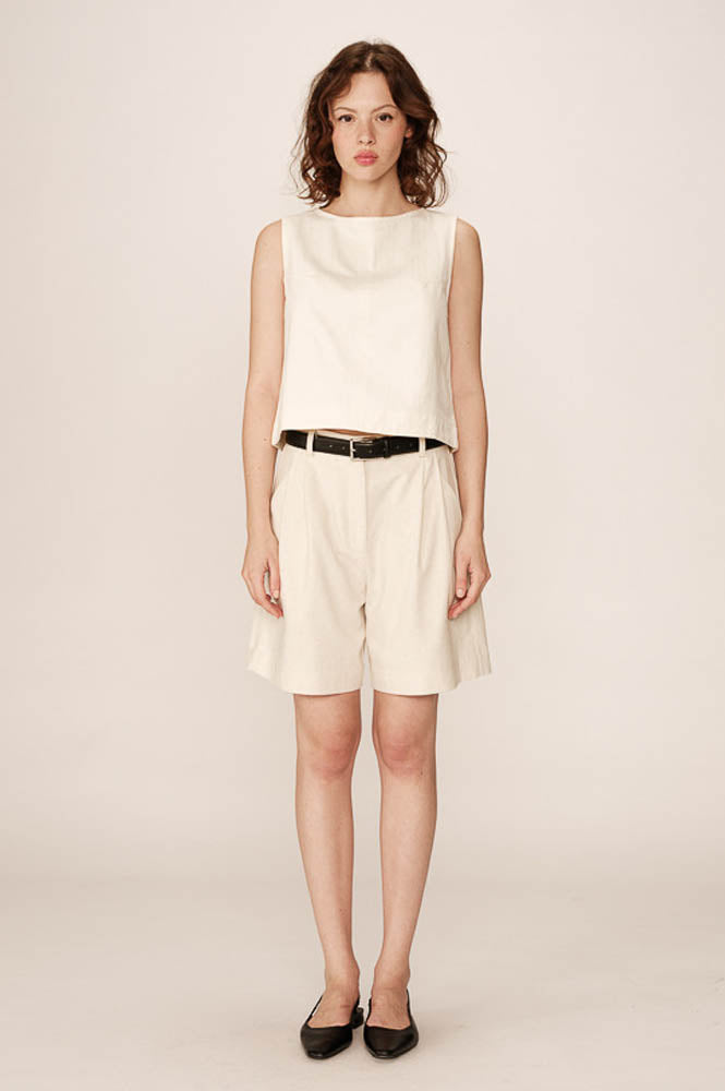 Grace & Mila Pascal Tailored Ecru Bermuda Shorts - The Mercantile London