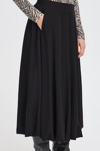 ICHI Lirina Black Bubble Maxi Skirt - The Mercantile London