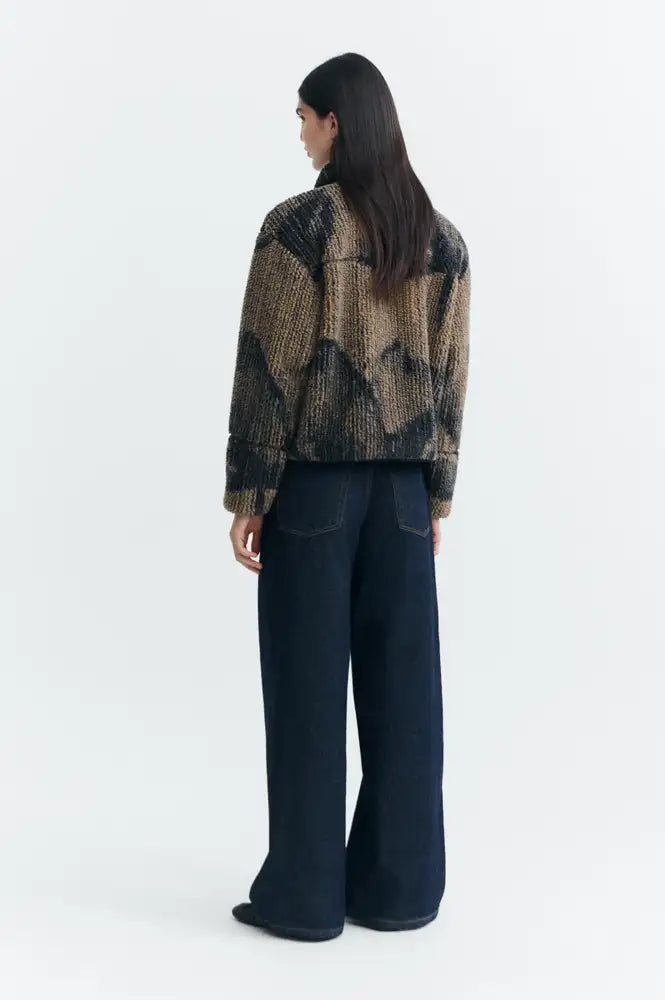 Thinking Mu Kendra Camel Lotus Sherling Jacket - The Mercantile London