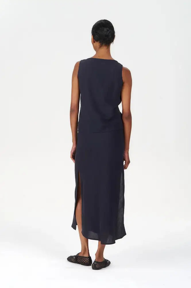 Komodo Zizi Navy Tencel Linen Top - The Mercantile London