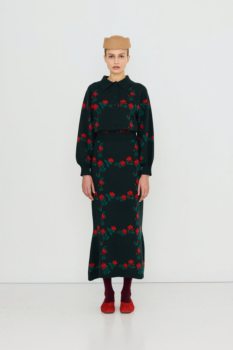 The Tiny Big Sister Roses Polo Sweater