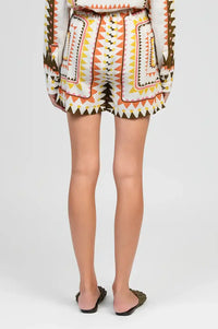 An'ge Rivilane Picoty Olive Shorts - The Mercantile London