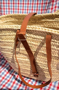 Mikwi Leather Buckled Woven Basket Bag