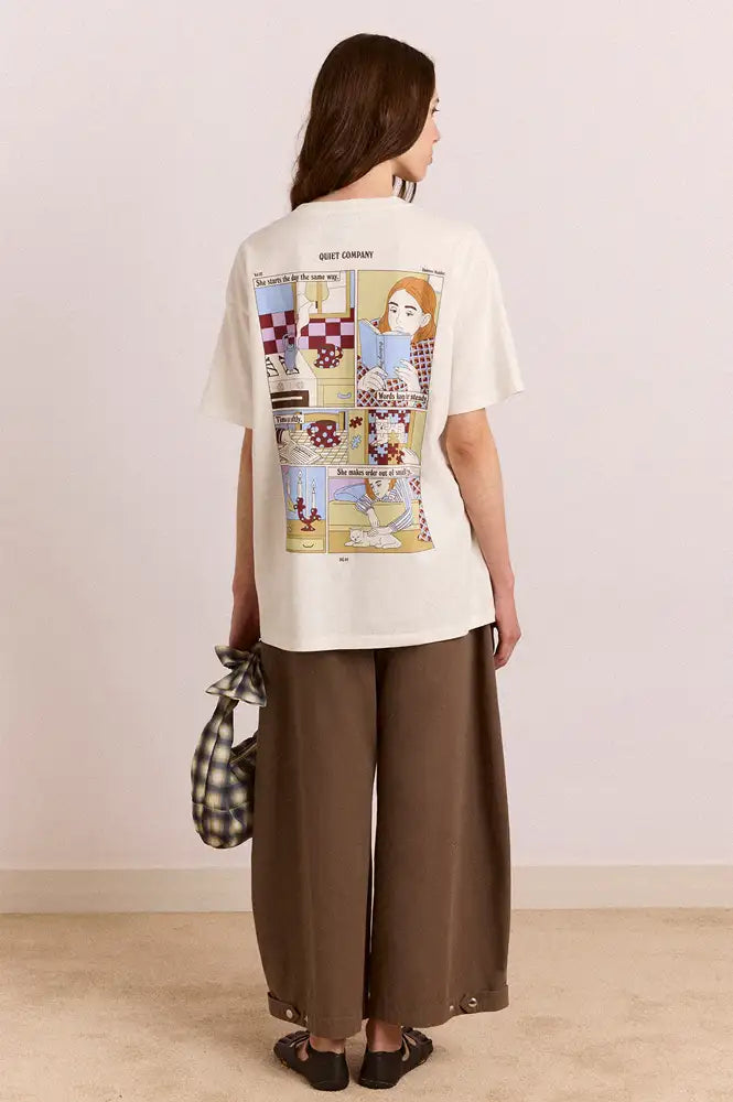 Damson Madder Quiet Company Ecru T-Shirt