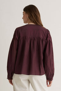 Yerse Sabannah Aubergine Blouse - The Mercantile London
