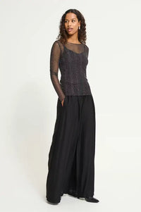 ICHI Noviola Black Sheer With Stones T-Shirt