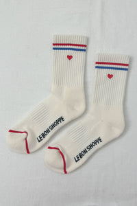 Le Bon Shoppe Embroidered Milk Boyfriend Socks