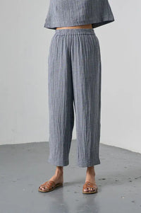 Bibico Clara Navy Check Trousers - The Mercantile London