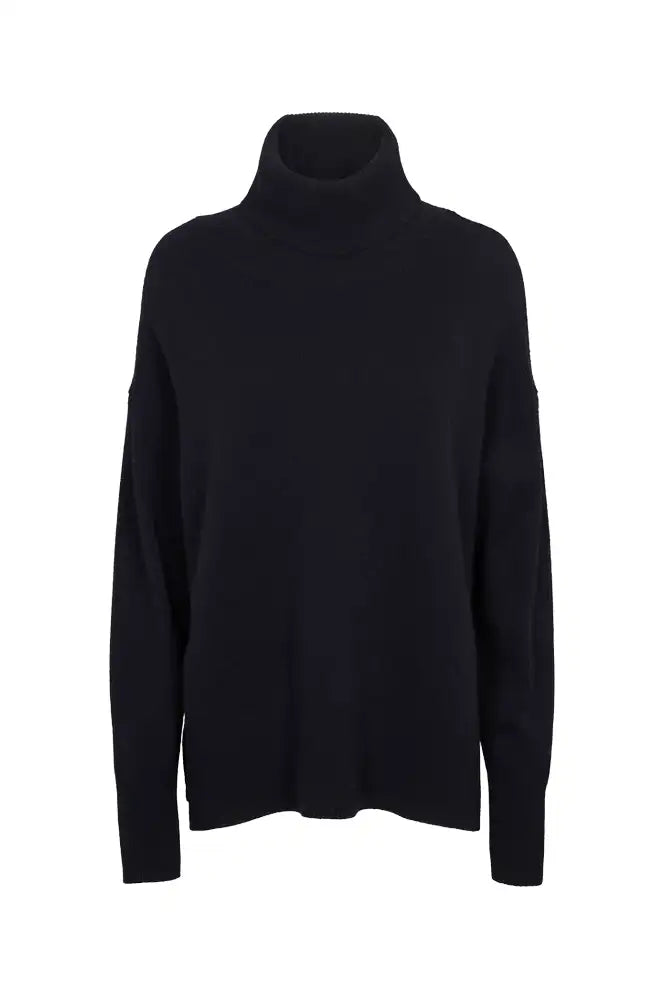 Basic Apparel Liz T-Neck Navy Jumper