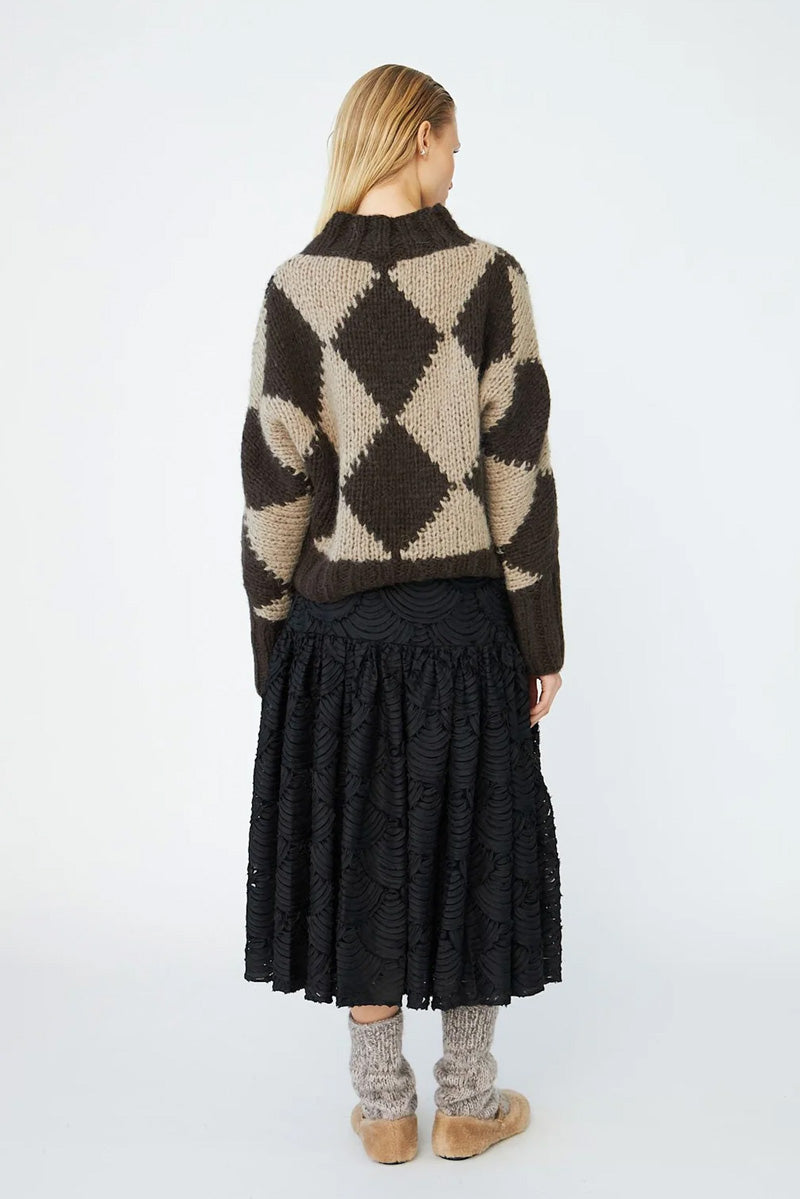Dawn x Dare Erica Mocha Diamond Jumper - The Mercantile London