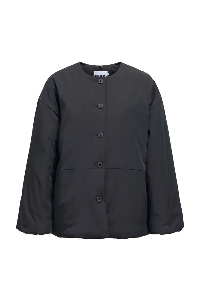 Object Gemmi Black Padded Scarf Jacket
