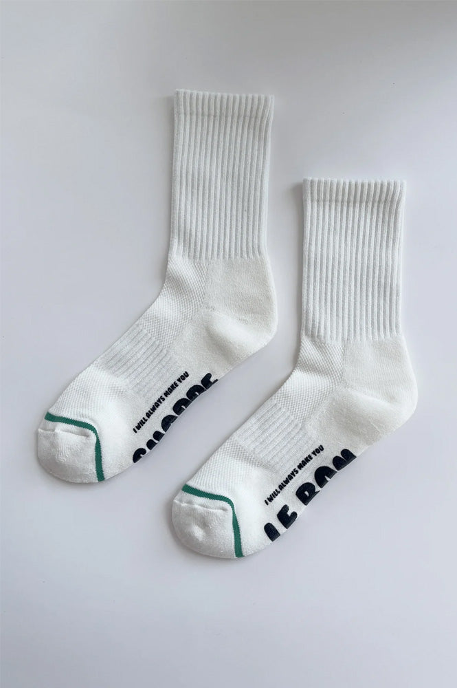 Le Bon Shoppe Hugger White Black Socks - The Mercantile London