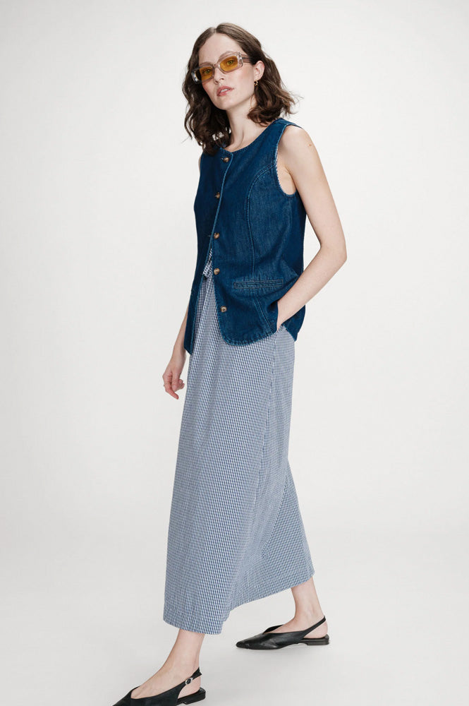 Grace & Mila Vallon Dark Denim Vest - The Mercantile London