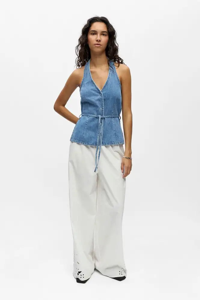 Object Fuller Sleeveless Denim Top - The Mercantile London