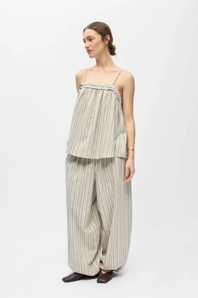 Object Belem Birch Striped Strap Top - The Mercantile London