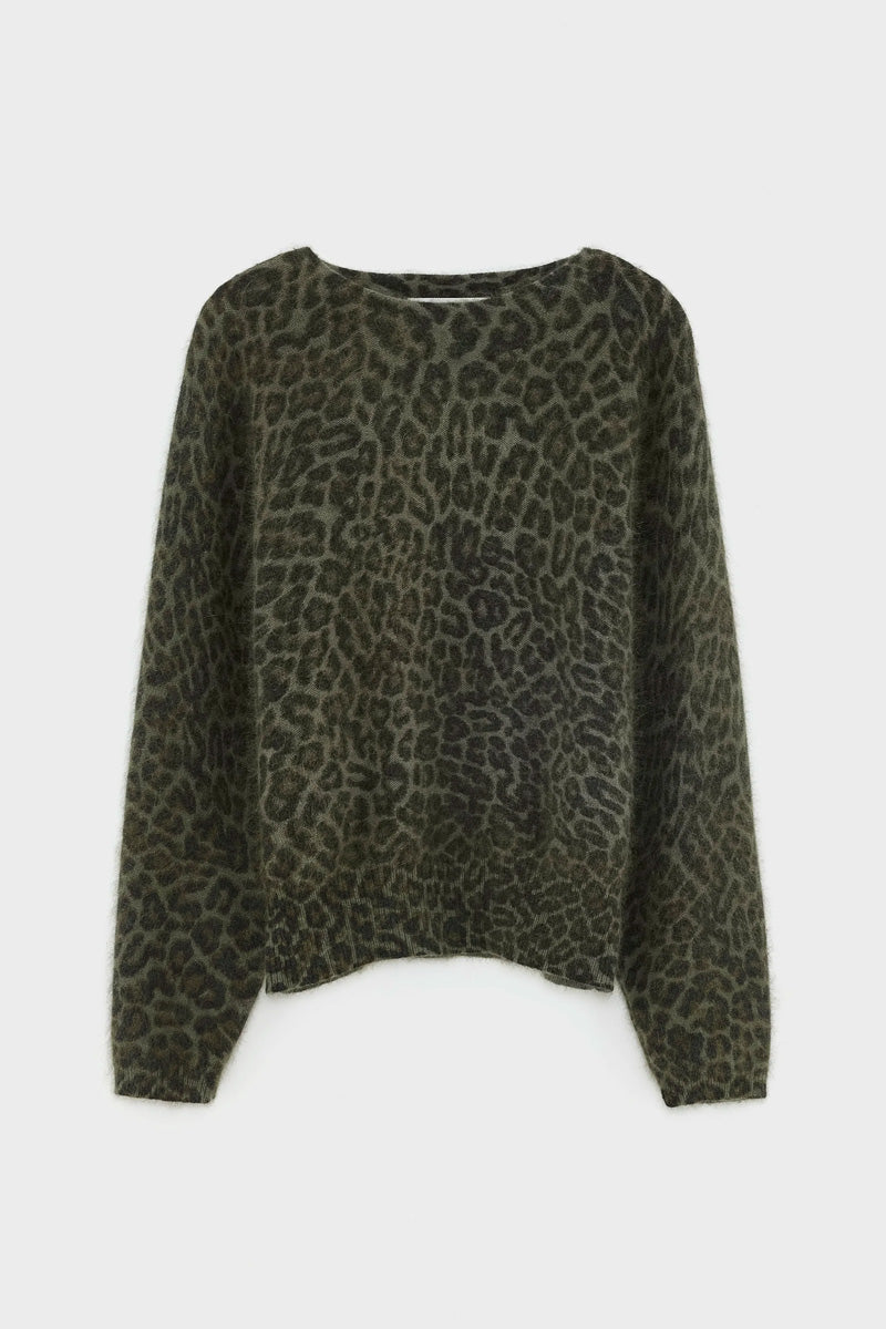 Bellerose Dioal Green Leopard Print Jumper - The Mercantile London