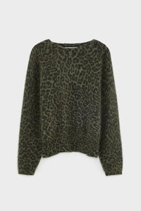 Bellerose Dioal Green Leopard Print Jumper - The Mercantile London
