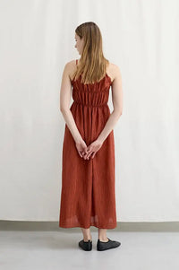 Diarte Encina Wrinkle Brick Dress - The Mercantile London