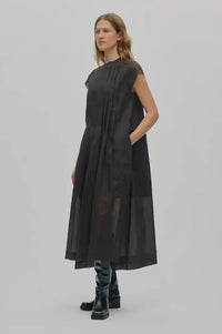 Rabens Saloner Taya Liquorice Multi Layer Dress - The Mercantile London